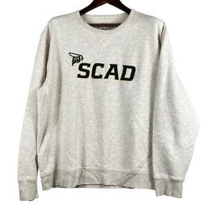 League Mens XL SCAD Crewneck Sweatshirt Embroidered Graphic Beige College School